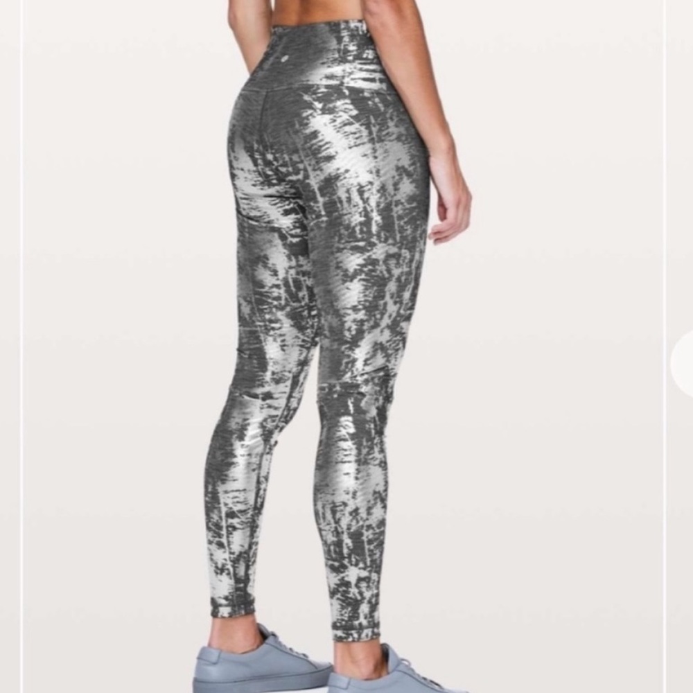 Lululemon Wunder Under Metallic Foil Leggings